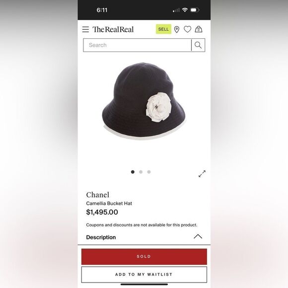 CHANEL Vintage Rare Tweed Camellia Black Textured Hat main image 6